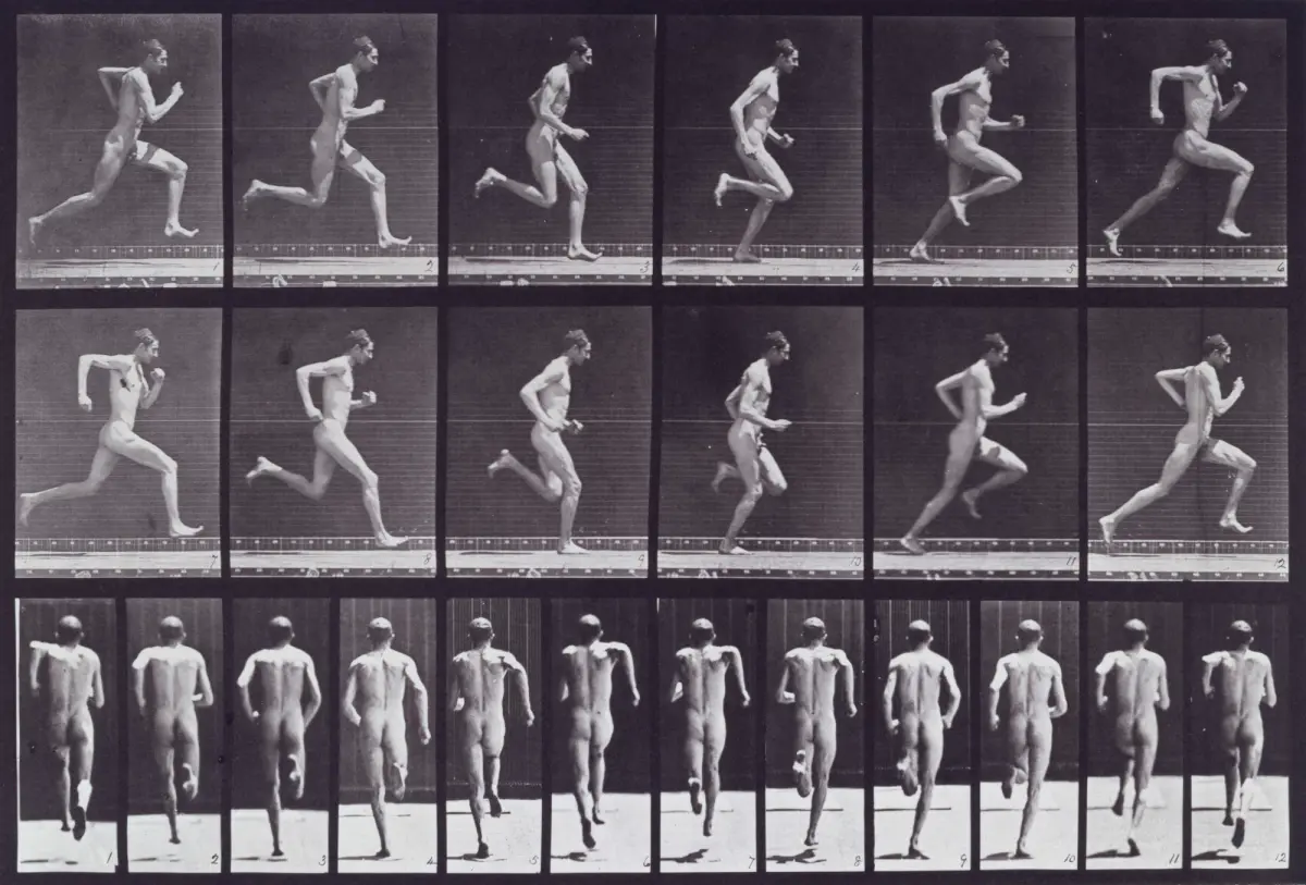 Eadweard Muybridge, "study of man running"